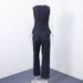 Women's Clothing New Temperament Commuting Dark Blue Sleeveless Denim Suit_mkmklike.com