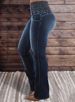 Women's Clothing New High Waist Slim Fit Elastic Button Row Women's Flared Denim Trousers_mkmklike.com