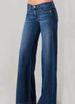 Women's Stretchy Wide Leg Denim Pants - Trendy Mid Rise Loose Fit Jeans With Pockets (Regular & Cropped Length, S-2XL, Dark Blue)_mkmklike.com
