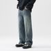 Men's Clothing High Street Retro Split Washed Blue Jeans Men's Structure Design Loose Versatile Wide Leg Scimitar Pants Autumn And Winter Style_mkmklike.com