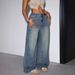 Women's Clothing Low Waist Loose Wide Leg Hot Girl Denim Trousers Mopping New Jeans_mkmklike.com