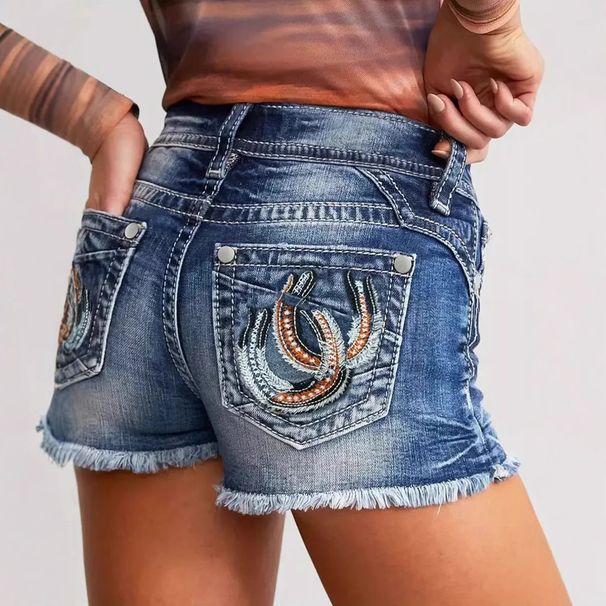 Women's Distressed Denim Shorts – High Waist Stretch Ripped Jeans Shorts For Casual & Streetwear_mkmklike.com
