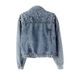 Chicco 2025 Women's Short Denim Jacket Ulzzang Beaded Pearl Loose Spring Autumn New Top_mkmklike.com