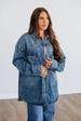 "Women's Oversized Denim Jacket – Retro Polo Collar Streetwear Coat (S-2XL, Dark Blue)"_mkmklike.com