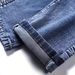 Men's Stretch Blue Skinny Jeans Multi Layered Design Slim Fit Flattering Trousers_mkmklike.com