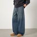 Men's Washed Gradient Blue Straight Leg Jeans, Spring Style, Distressed Texture, Retro Casual Trousers._mkmklike.com
