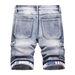 Men's Clothing Fashionable Workwear Men's Workwear Denim Shorts – Euro Style Cargo Mid-Length Jeans (S-2XL, Utility Pockets, Stiff Cotton Blend)_mkmklike.com