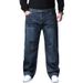 Autumn And Winter Plus Fat Plus Size Jeans Men's Loose Straight Business Jeans_mkmklike.com