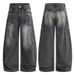 Men's Clothing Men's Wide Leg Straight Leg Jeans American Streetwear Brand Vibe Patchwork Washed Distressed Clothing_mkmklike.com