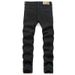 Funny Jeans With Ripped Patches, Black Flowing Whiskers, Elastic Slim Fit, Small Leg Pants, Personalized Men's Pants_mkmklike.com