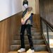 Black Ripped Jeans for Men High Street Style Slimming Straight Leg Loose Fit Zipper American Streetwear Vibe Design_mkmklike.com