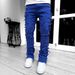 Foreign Trade European And American Street Style Men's Straight Jeans Cross-Border Stretch Patchwork Tassel_mkmklike.com