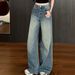 High-Waisted Floor-Length Jeans For Women Sparkling Rhinestones Luxurious Feel Perfect For Autumn_mkmklike.com