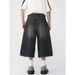 Retro Style Men's Jeans Loose Wide Leg Straight Cropped Design Loose Wide Leg Fit_mkmklike.com
