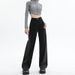 2025 Spring/Summer New Style Guangzhou Supply Women's Denim Straight Pants, High-Waisted Wide-Leg Pants With A Slimming_mkmklike.com