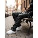 Men's Denim Coated Leather Pants European American Style Fashion Street Casual Straight Leg_mkmklike.com