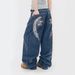 Women's Y2K Straight Leg Denim Jeans Loose Fit Printed Floor Length Trousers Sexy Style Fashion_mkmklike.com