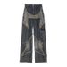 Nordmann Men's Jeans American Retro Loose Straight Wide-Leg High Street Trend Hip-Hop Design Workwear Casual Pants_mkmklike.com
