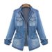 K New Women's Denim Jacket Long Sleeve Coat_mkmklike.com