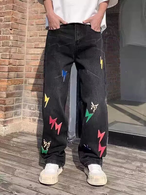 Men's Distressed Denim Jeans – Relaxed Fit Vintage Washed Blue Jeans With Stretch Comfort_mkmklike.com