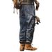American Retro Loose Versatile Tooling Jeans Men's New Blue Old Multi-pocket Trendy Versatile Harlan Pants_mkmklike.com