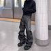 High Street Raw Denim Patchwork Jeans – Men’s Clean Fit Wide-Leg Trousers (Vintage Washed, Double Waistband, S-3XL, Retro Streetwear)_mkmklike.com