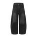 Men's American Style Cleanfit Washed Wide Leg Jeans High Street Casual Whiskered Pleated Loose Straight Leg Jeans Blue Cotton_mkmklike.com