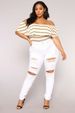 K New Black And White Elastic Ripped Jeans For Women's Legs_mkmklike.com