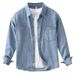Retro Denim Long Sleeved Shirt Jacket Casual Versatile Artistic Loose Top Men's Clothing_mkmklike.com