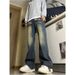 Men's Clothing High Street Gradient Wide Leg Jeans Washed Loose Straight High End Casual Contrast Trousers_mkmklike.com