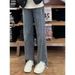 Spring/Summer Thin New Jeans Women, High Waist Slimming Split Hem Popular Flared Pants, Casual Nine-Tenths Length For_mkmklike.com