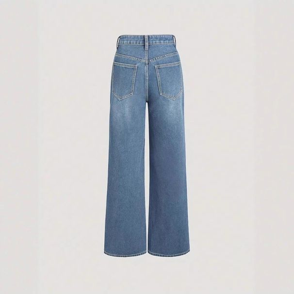 Women's Clothing Diagonal Zipper Jeans Denim_mkmklike.com
