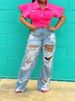 K Sexy Fashion Embroidered Ripped Jeans For Women_mkmklike.com