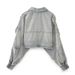 Women's Distressed Cropped Denim Jacket, Vintage Washed Zip Up Oversized Long Sleeve Jean Coat, Casual Streetwear Daily Outerwear With Frayed Details_mkmklike.com