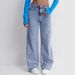 Women's Classic Blue Flared Jeans | Mid-Rise Bootcut | Vintage Wash Denim | Comfortable Loose Fit | Casual & Office Wear_mkmklike.com