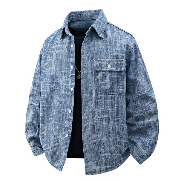 Men's Denim Jacket Design Sense Old Fashion Thick Top Versatile Foreign Trade Loose Jacquard Jacket_mkmklike.com