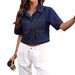 Women's Summer Casual Washed Denim Jacket Top European And American Popular New Cross Border Style for 2026_mkmklike.com
