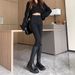 Black High-Waisted Fleece-Lined Skinny Jeans For Women 2025 Autumn Winter New Slim Fit Slimming Tight Pencil Bootcut_mkmklike.com