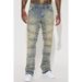 New Men's Straight Leg Jeans American Street Style Versatile Patchwork Denim Layered Slightly Flared Pants_mkmklike.com