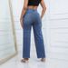 Women's Clothing New Elastic Hole Loose Bell Bottom Pants_mkmklike.com