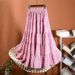 Women's new elastic splicing large swing long chiffon skirt long skirt_mkmklike.com