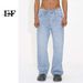 EF JEANS | 2023 New Light Blue Polished White Stretch Jeans With Slightly Pulled Back Waist_mkmklike.com