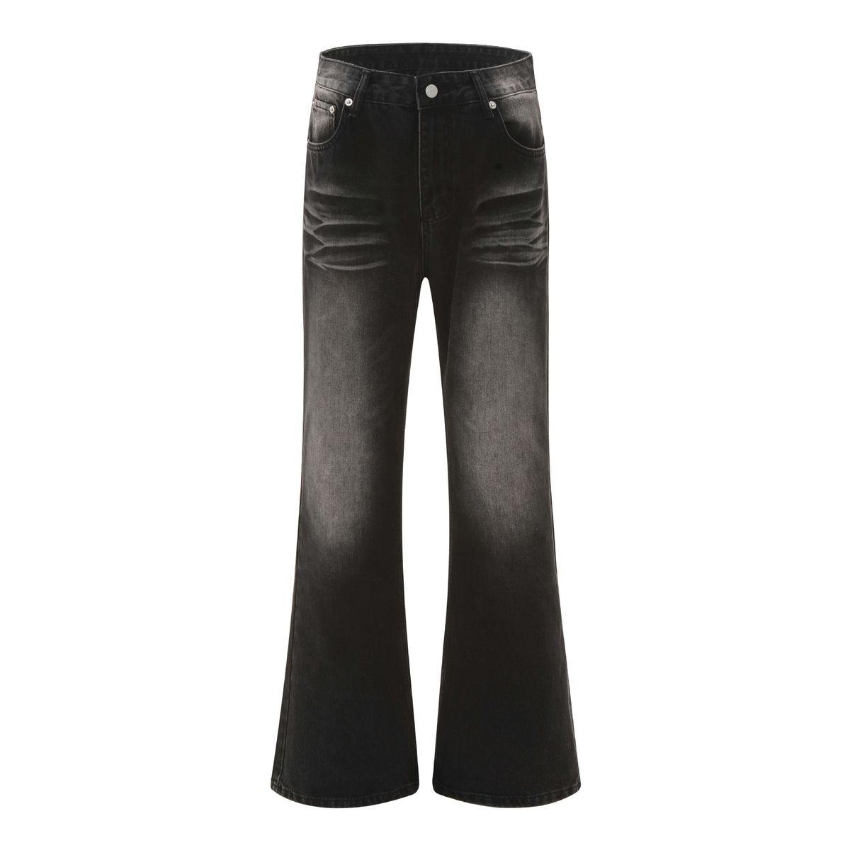 Unisex Clothing Breathable Casual High Street Washed Distressed Flared Jeans Unisex Loose Wide Leg Straight Trousers_mkmklike.com