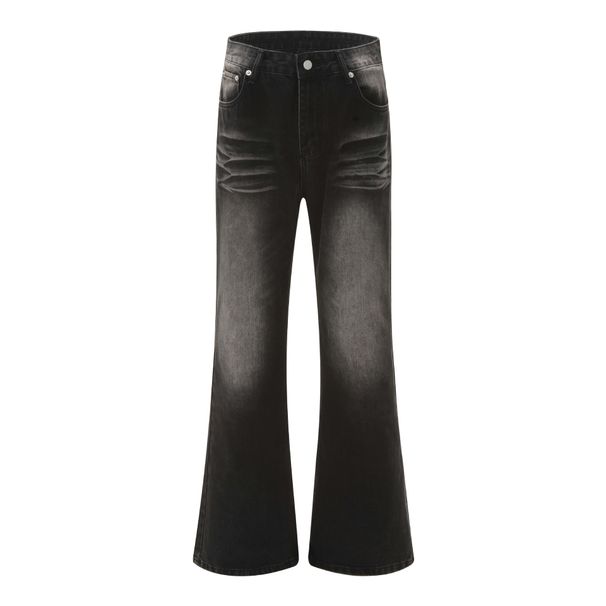 Unisex Clothing Breathable Casual High Street Washed Distressed Flared Jeans Unisex Loose Wide Leg Straight Trousers_mkmklike.com