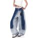 Vintage Washed Blue High-Waisted Baggy Jeans For Men – 90s Streetwear Relaxed Fit Denim Pants With Distressed Hem (S-Xxxl)_mkmklike.com
