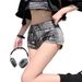 Women's Sexy Ripped Denim Shorts Summer Style Thin Low Waisted American Retro Fashion Print Bodycon Hot Pants_mkmklike.com