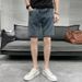 Men's Clothing High Street Ripped Denim Shorts Men Summer Loose Trendy Casual Mid Length Pants Summer Wear Trendy Brand Shorts_mkmklike.com