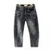Men's Clothing Men's Patchwork Design Curved Blade Jeans Trendy Brand Washed Loose Straight Leg Wide Leg Jeans Spring Autumn_mkmklike.com