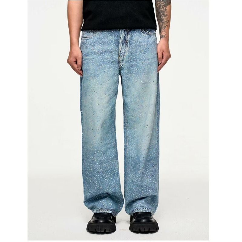 Men's Clothing Regular Trousers Wide Leg Pants New Spring And Autumn Jeans Autumn And Winter Design Casual All Match Straight Pants Natural Waist_mkmklike.com