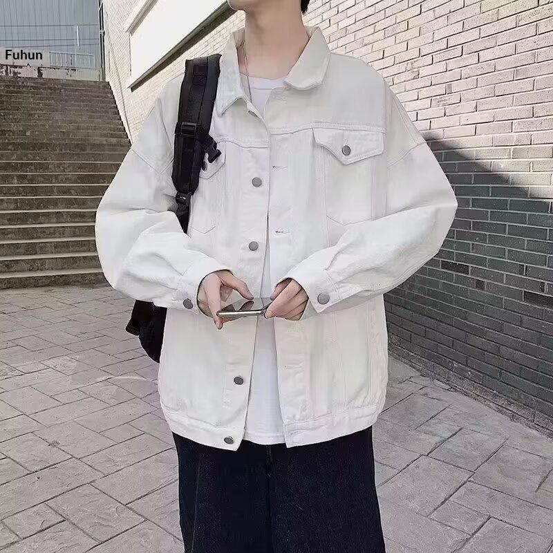 Vintage Washed Denim Jacket For Men, Autumn American High Street Style, Couple's Workwear Jacket, Versatile Casual Top,_mkmklike.com